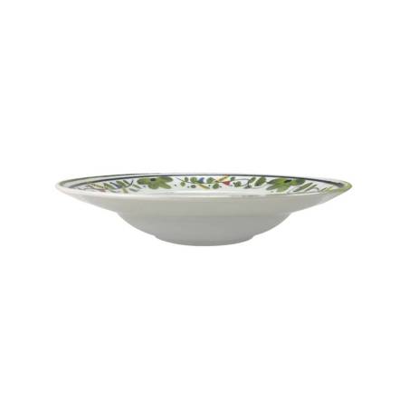 Maritime Sorrento white porcelain pasta bowl with green flowers cm 26.5