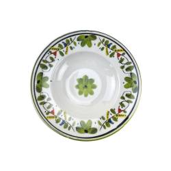 Maritime Sorrento white porcelain pasta bowl with green flowers cm 26.5