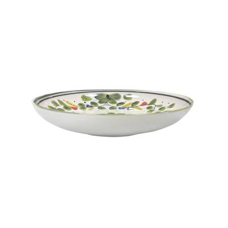 Maritime Venice white porcelain coupe bottom plate with green flowers cm 22