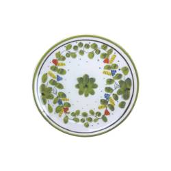 Maritime Venice white porcelain coupe bottom plate with green flowers cm 22