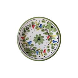 Maritime Sorrento white porcelain flat plate with green flowers cm 21