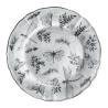 Sonia Black black and white porcelain flat plate with butterfly decoration cm 31