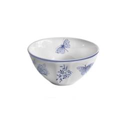 Sonia Bluein blue and white porcelain bolo bowl with butterfly decoration cm 13