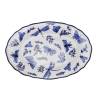 Sonia Blue white and blue porcelain oval tray with butterfly decoration 36x25 cm