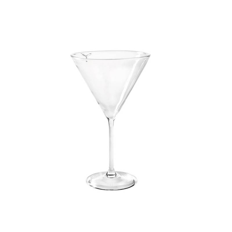 Blown glass martini cup with olive punch cl 34