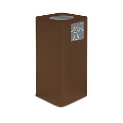 Pure undifferentiated trash can with corten steel cover and pictogram