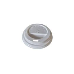 Lid with hole in white plastic cm 6