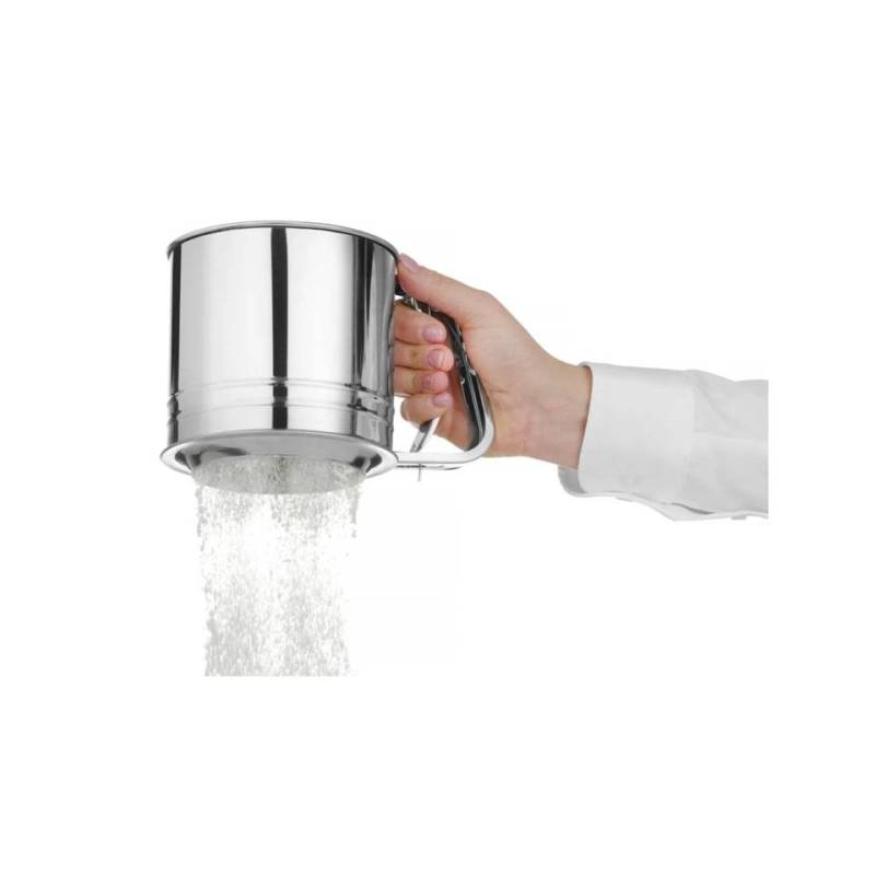 Spargifarina flour sifter con manico in acciaio inox