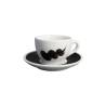 Verona Onda black and white porcelain cappuccino cup with plate cl 15