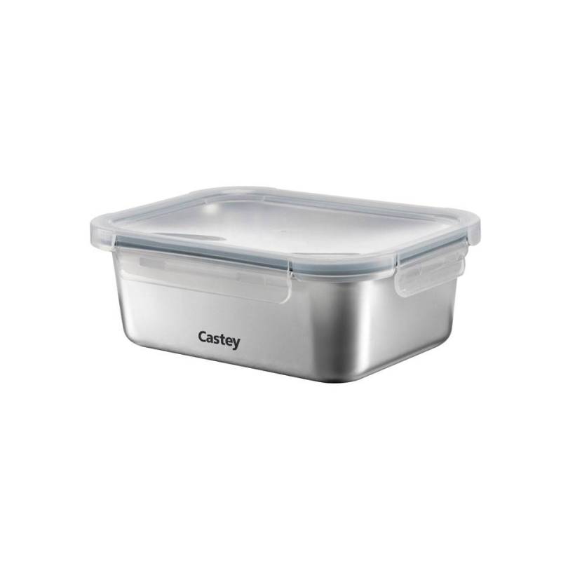 Castey stainless steel rectangular container with airtight lid lt 1.2