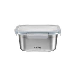 Contenitore quadro Castey in acciaio inox con coperchio ermetico ml 600