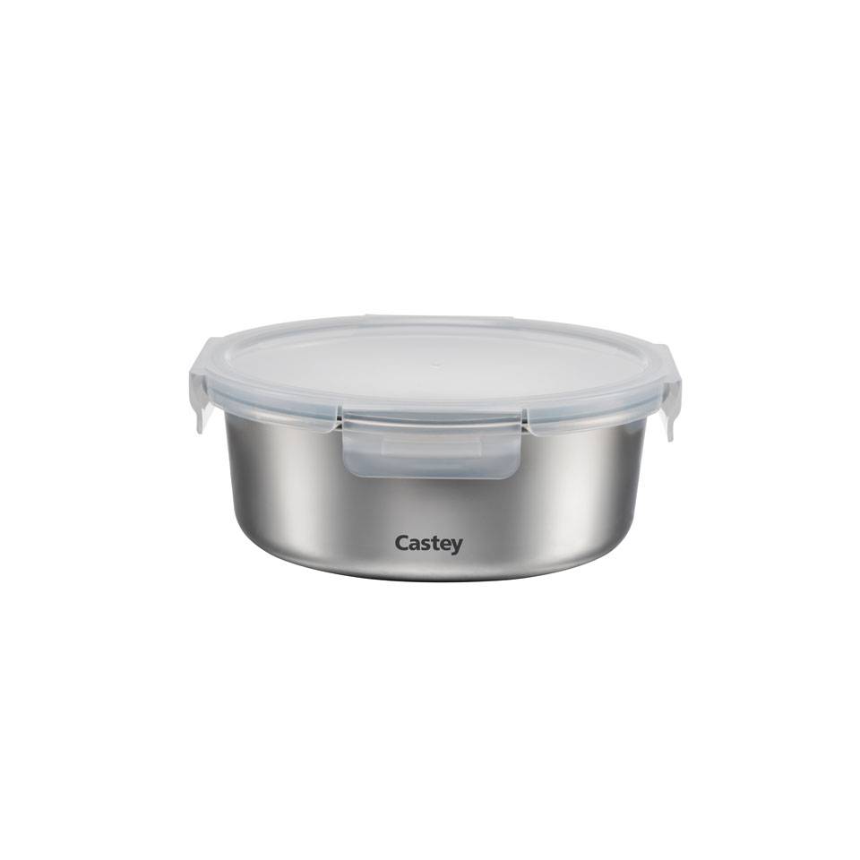 Castey stainless steel round container with airtight lid ml 650