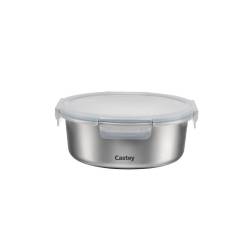 Castey stainless steel round container with airtight lid lt 1.5