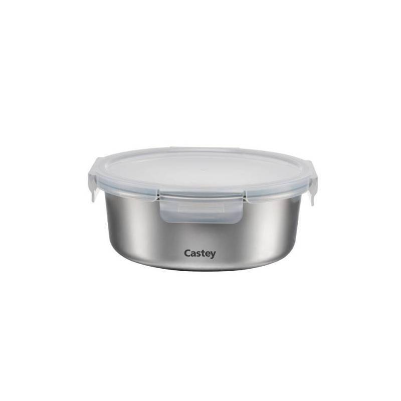 Contenitore tondo Castey in acciaio inox con coperchio ermetico lt 1,5