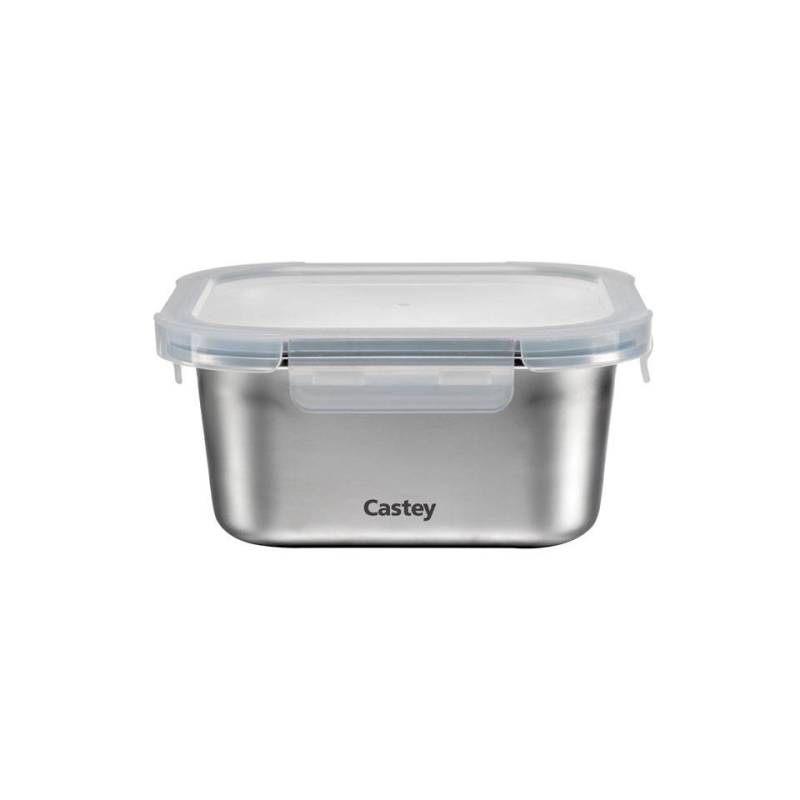 Contenitore quadro Castey in acciaio inox con coperchio ermetico lt 1,45