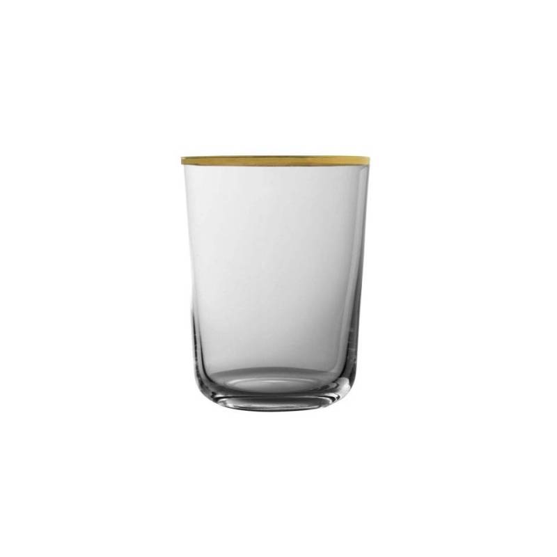 Bicchiere Fluet Gold Rim in vetro con rigo dorato cl 34