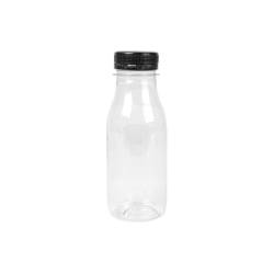 Transparent pet bottle with black cap cl 25