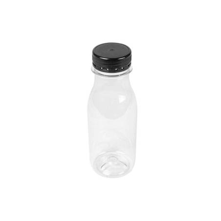 Transparente Pet-Flasche mit schwarzem Verschluss cl 25