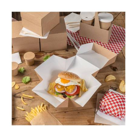 The Pack hamburger box in brown cardboard cm 15.5x15.5x11.5