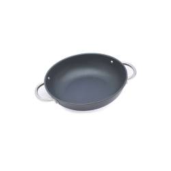 Saucepan 2 handles Blackplus Risolì nonstick aluminum for induction cm 28