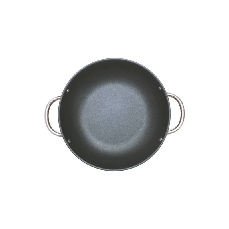 Saucepan 2 handles Blackplus Risolì nonstick aluminum for induction cm 28