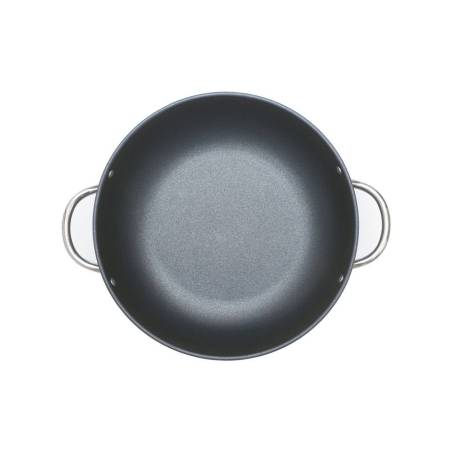 Saucepan 2 handles Blackplus Risolì nonstick aluminum for induction cm 32