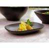 Grey and black oval melamine tray cm 19.5x12.5x2.8