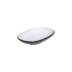 Black and white melamine oval tray cm 19.5x12.5x2.8