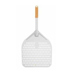 Square perforated pizza shovel cm 35 aluminum with handle cm 71