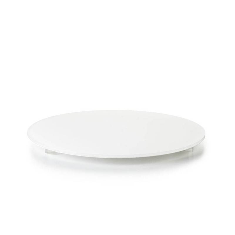 Satin white pmma round plate cm 31x2