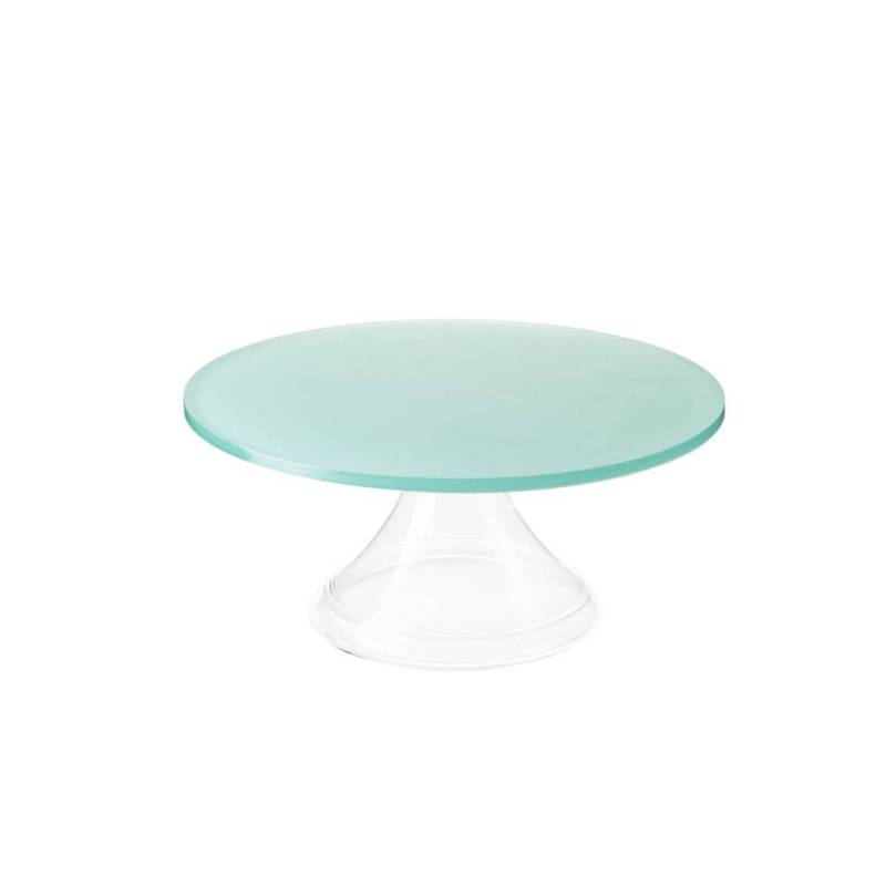 Satin and transparent green pmma cake stand cm 31x13.5