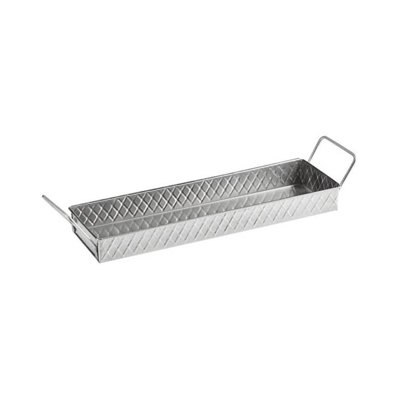 Snack Lattice rectangular tray with stainless steel handles cm 31.4x10x3.5