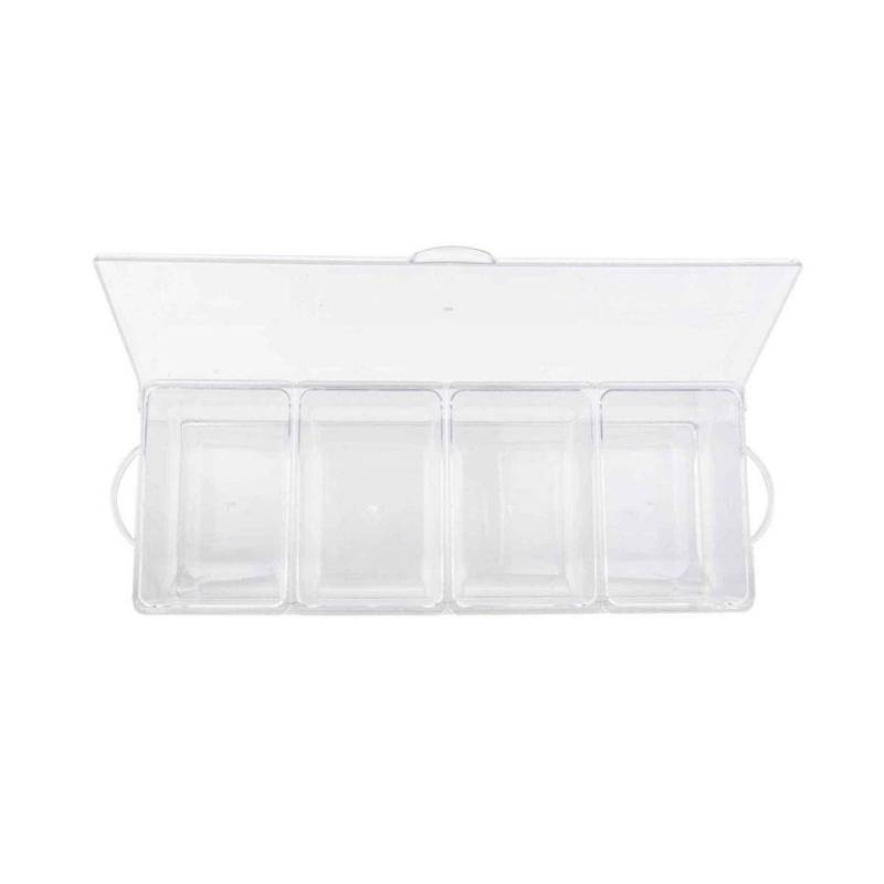 Chiller condiment holder 4 plastic trays