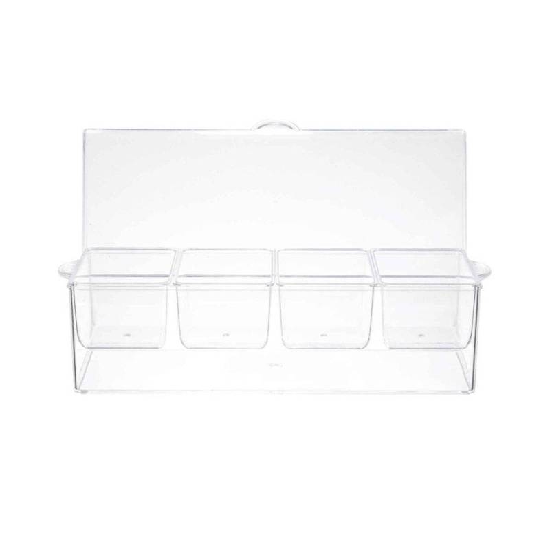 Chiller condiment holder 4 plastic trays