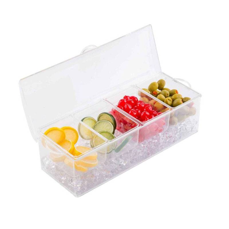 Chiller condiment holder 4 plastic trays