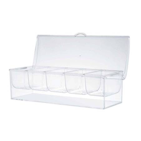 Chiller condiment holder 5 plastic trays