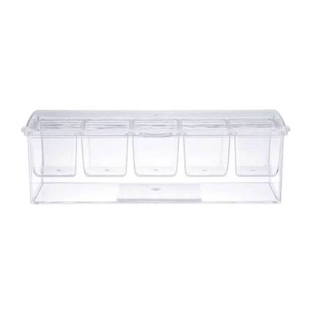 Chiller condiment holder 5 plastic trays