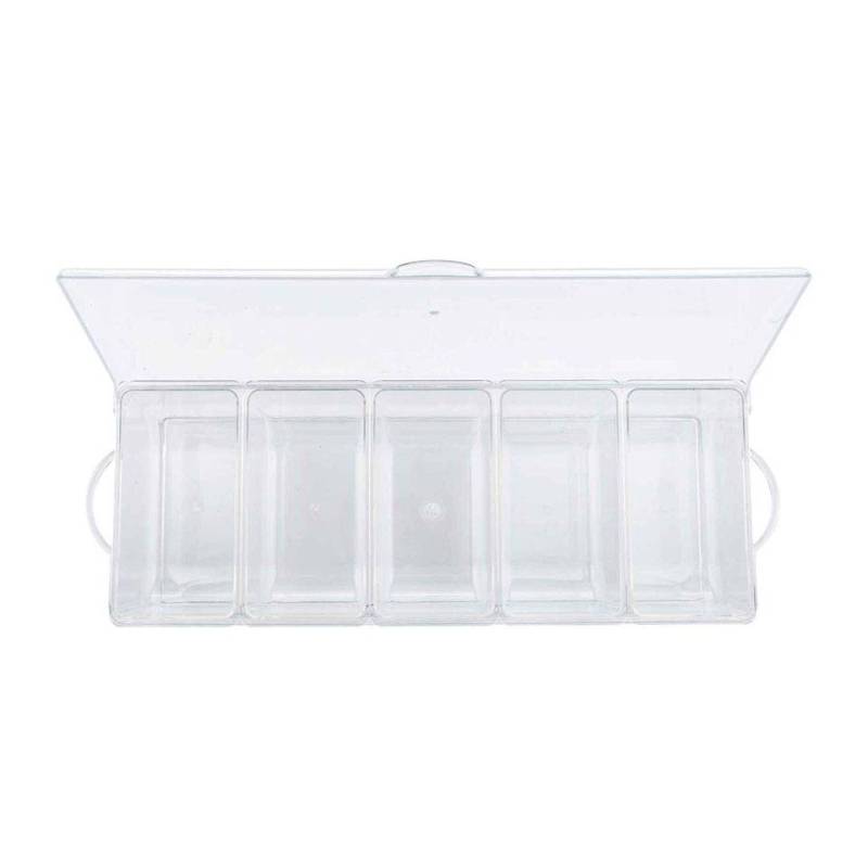 Chiller condiment holder 5 plastic trays