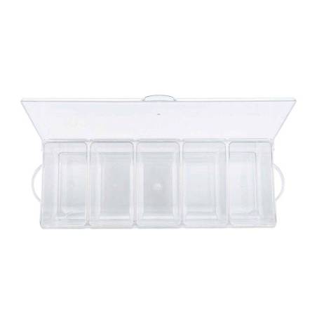 Chiller condiment holder 5 plastic trays