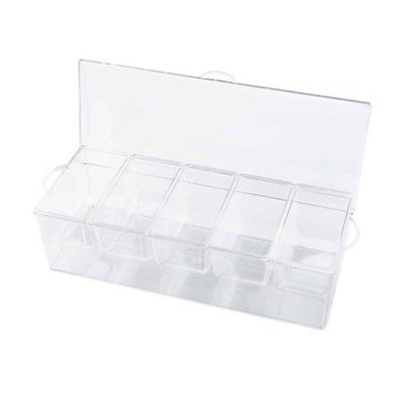 Chiller condiment holder 5 plastic trays