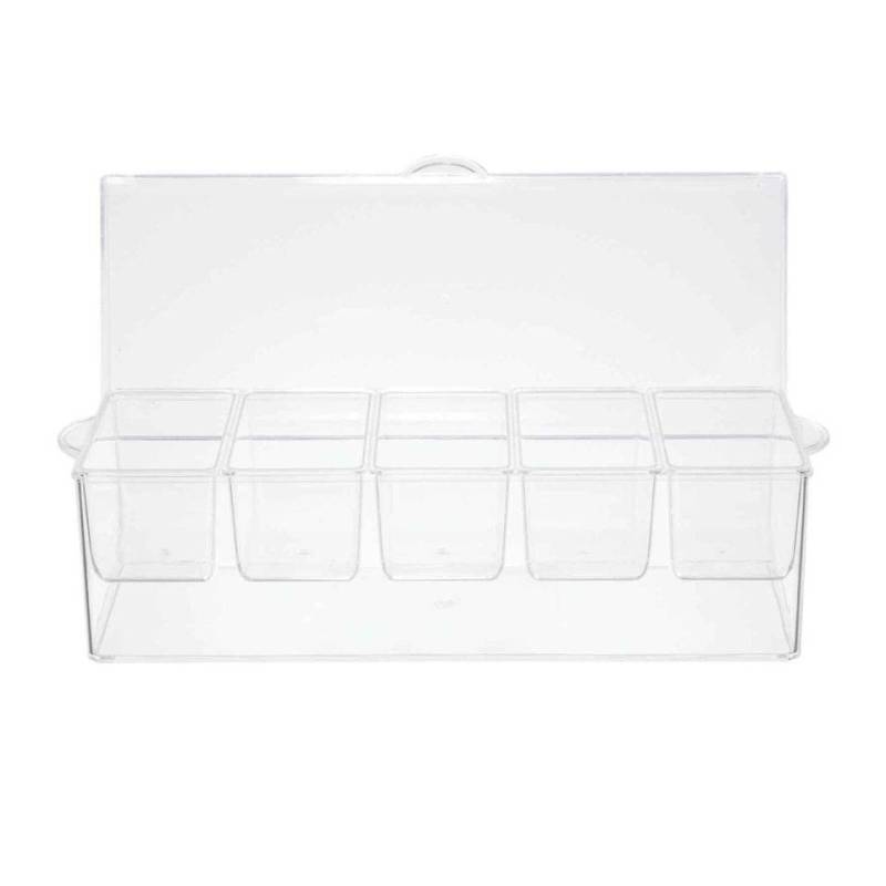 Chiller condiment holder 5 plastic trays