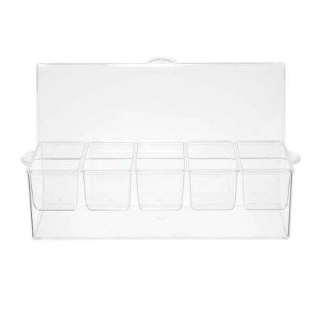 Chiller condiment holder 5 plastic trays