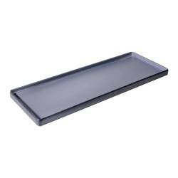 Two-tone gray and black rectangular melamine tray cm 50x18