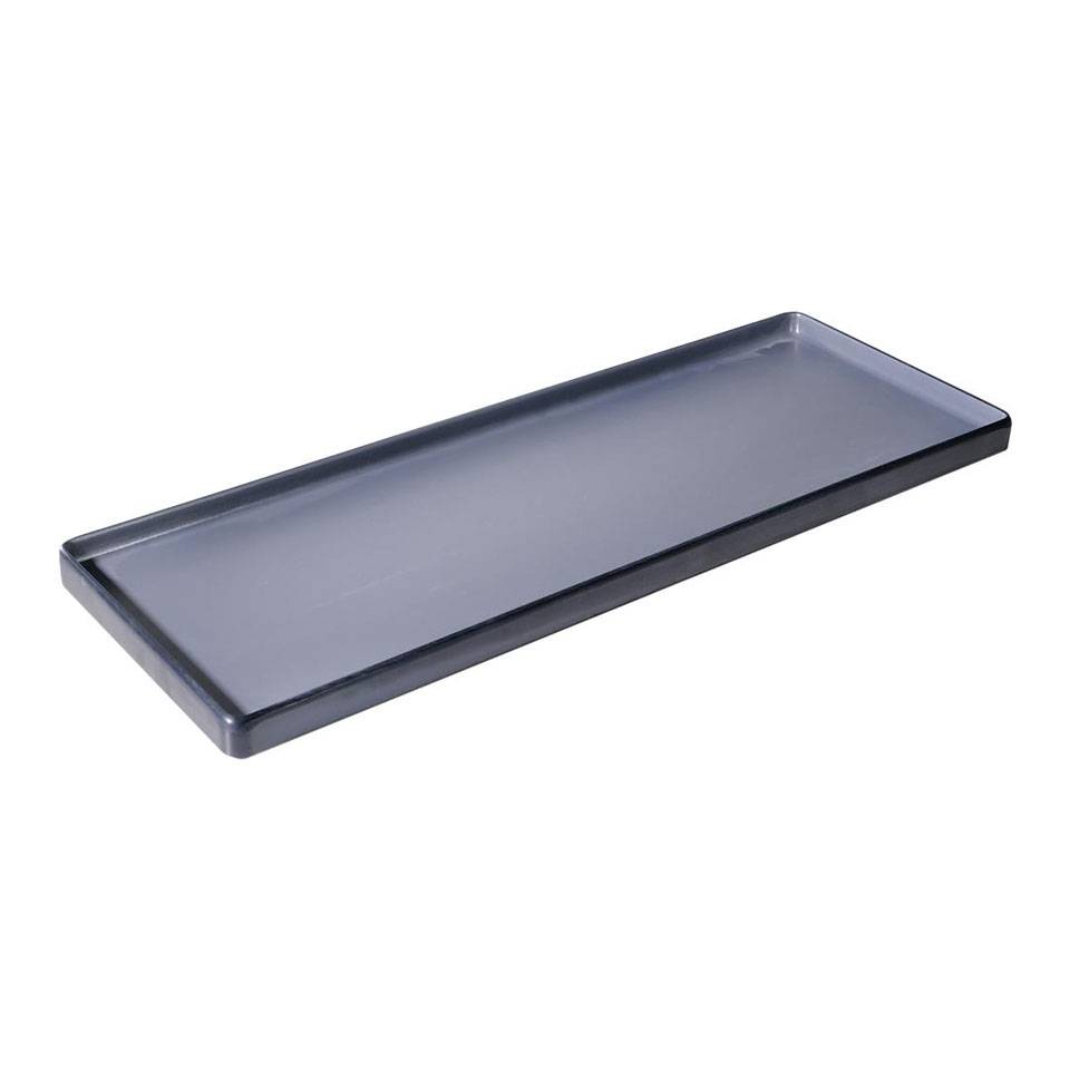 Two-tone gray and black rectangular melamine tray cm 50x18