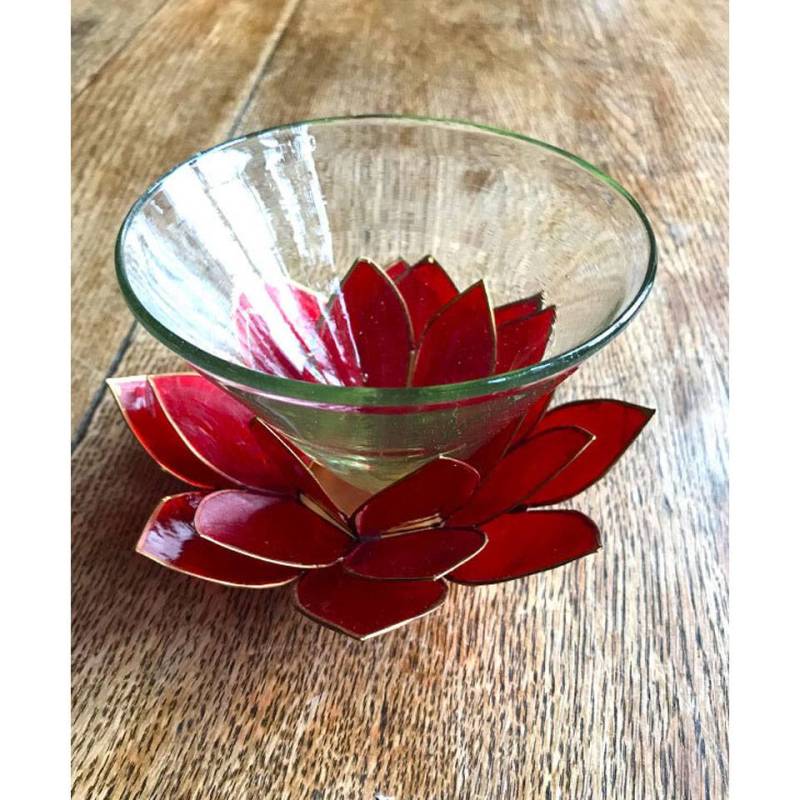 Lotus Flower red martini glass cl 28