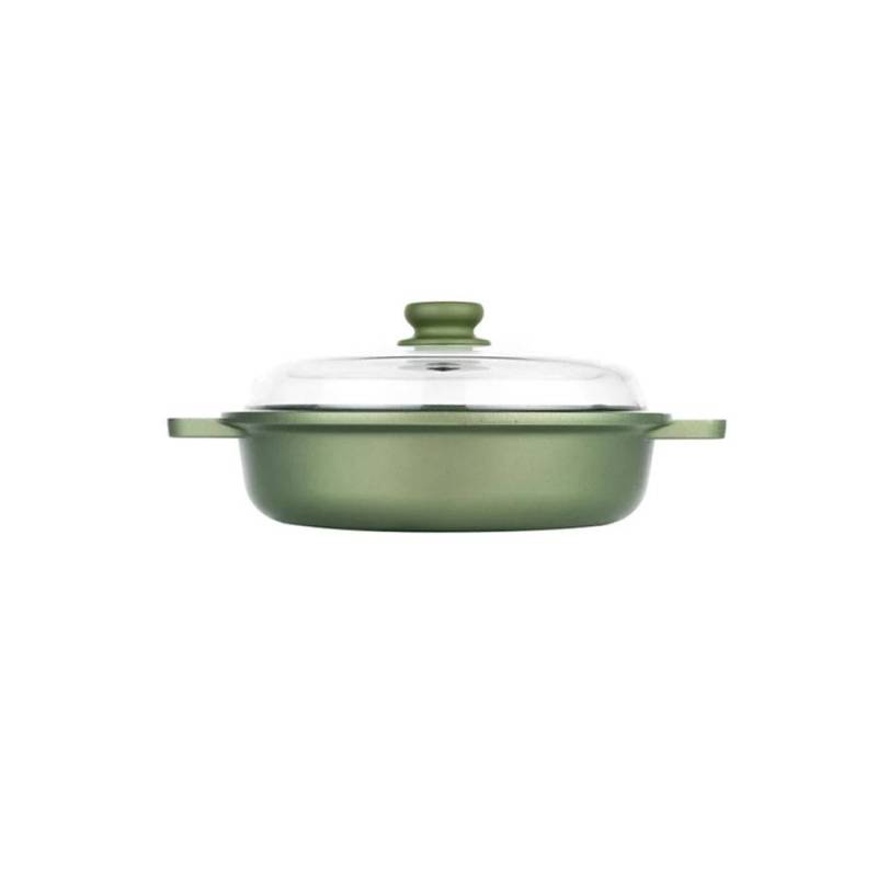 Dr. Green Risolì 2-handled pan with lid in non-stick aluminum for induction cm 28