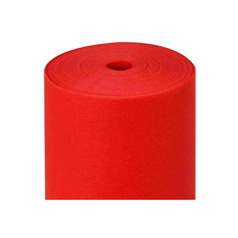 Red spunbond pre-cut tablecloth roll mt 50.4x1.2