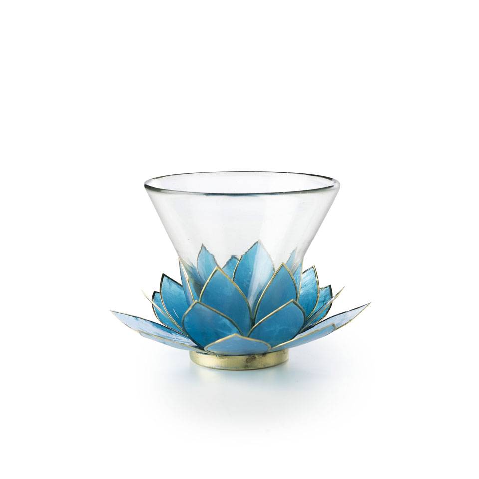 Lotus Flower blue martini glass cl 28