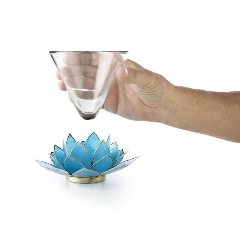 Bicchiere martini Lotus Flower blu cl 28