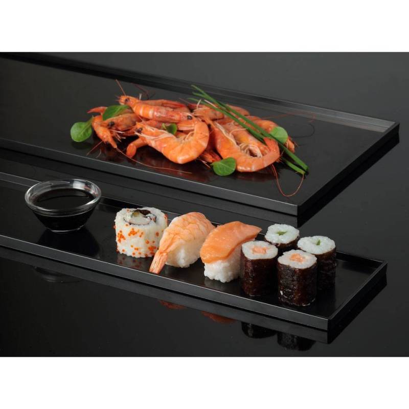 Rectangular pastry/bar tray in black ps cm 50x10x1